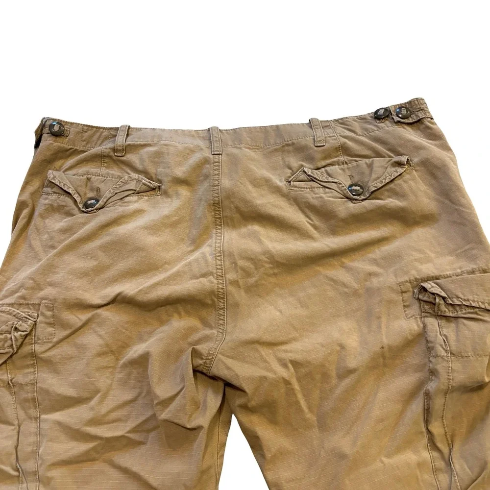 Polo Ralph Lauren Mens Tan Cotton Ripstop Military Cargo Pants Straight‎ 42x32